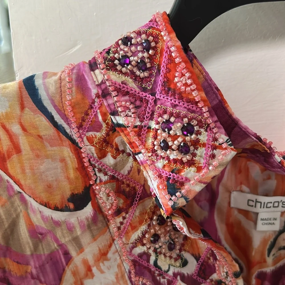 Chico's Watercolor Stunning lightweight tunic - Picture 11 of 16